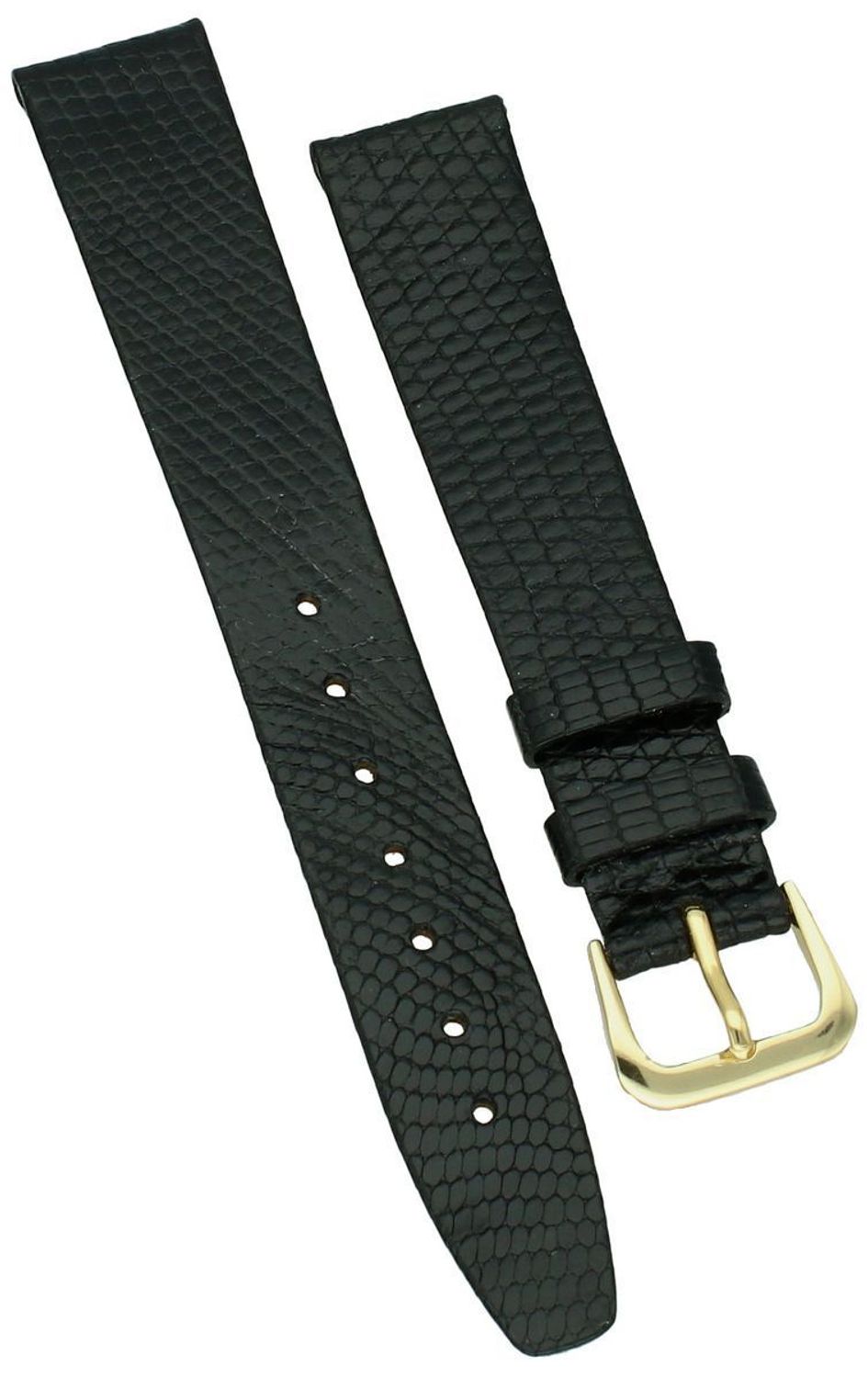 Elegancki pasek do zegarka z wysokiej jakości skóry jaszczurki, model 01766150-1-16, szerokość mocowania 16 mm, długość 85112 mm, sprzączka w kolorze złotym. Idealny do zegarków klasy premium.1.jpg